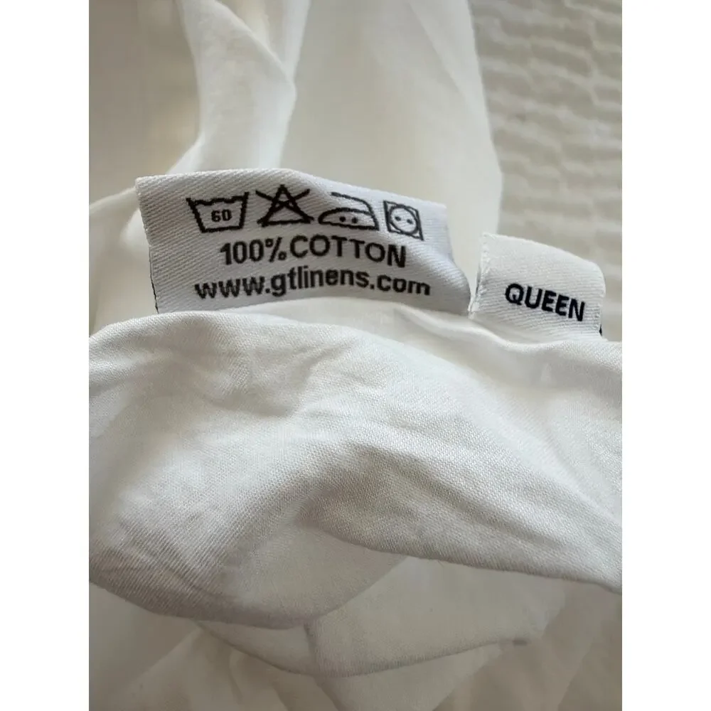 Garnier Thiebaut Queen Pillow Sham White Cotton Oxford Flange Luxury Hotel Linen